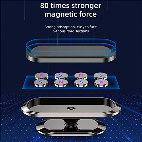 Magnetic Phone Holder 2 Pack, 360 Rotating Universal Car Mount, Compatible with Smartphones, Suction Shell Absorbs, Fits iPhone, Huawei, Xiaomi