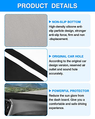 Autorder Dashboard Cover Mat for 2018-2024 Chevrolet Traverse Accessories Dash Cover Flannel Dash Mat Sunshade Glare UV Rays Protector - size: Black 18-24 Traverse