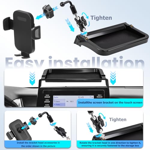 Car Phone Holder Fit for Toyota Camry 2021-2024 7-inch Screen with Dashboard Organizer Cell Phone Mount Holders Fit for Camry Accessaries Fixed Clip Hands-Free &360°Rotation(Not Fit 9 inch) - size: 21-24 Toyota Camry