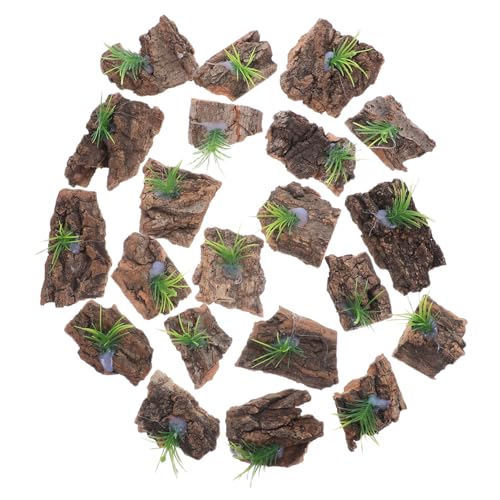 20pcs Natural Cork Bark for Reptile Tank Supplies Terrarium Background for Climbing and Hiding Authentic Tree Bark Decor for Aquarium and Lizard Habitat