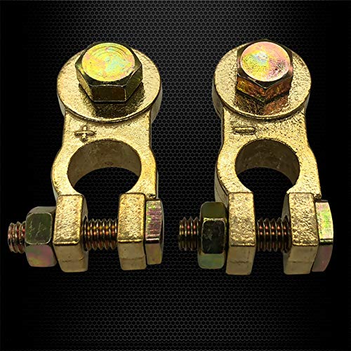 Ampper Brass Battery Terminal Clamps, Top Post Battery Terminals Connector Set for Marine Car Boat RV Vehicles (1 Pair)