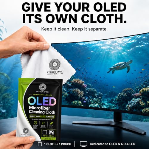 Premium OLED & QD-OLED Microfiber Cleaning Cloth, 12 x 16 in
