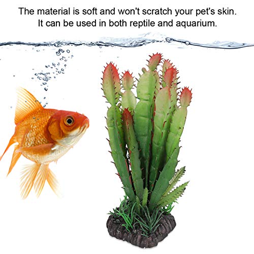 Reptile Plants Succulent, Reptiles Habitats Decoration Home Decor for Fish Aquarium Landscape, Simulation Plastic Cactus Plant Terrarium, Reptiles Habitats Decoration