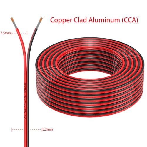 18 Gauge 2 Conductors 200FT Electrical Wire, Red Black Cable - size: 200FT, style: 18GAUGE