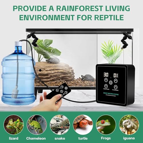 MECESOR Reptile Mister Humidifiers for Tank, Smart Misting System for Reptile Terrariums, Reptile Humidifiers Misting Automatic with Timer, Terrariums Humidifier for Chameleons, Snake, Frog, Turtle