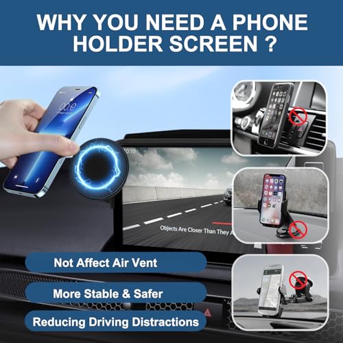 Car Phone Holder Compatible with Honda Civic 2022-2025 7/9-inch Screen Fixed Clip, Magnet Cell Phone Mount Compatible with MagSafe, Hand-Free 360° Rotation Phone Automobile Cradles Not Affect Air Vent - size: 2022-2025 Honda Civic
