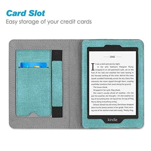 Fintie Stand Case for 6" Kindle Paperwhite 10th Gen 2018, Turquoise/Brown - color: turquoise/brown