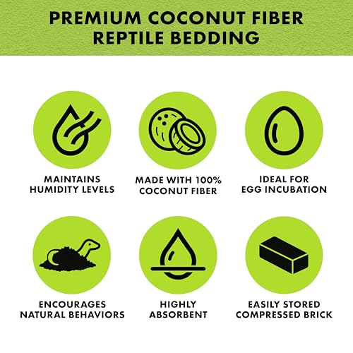 Zilla Coconut Husk Brick 8 Count, Organic Bedding for Reptiles, Made with 100% Coconut Fiber, Ideal for Tropical Habitats and Egg Incubation - size: 8 Count