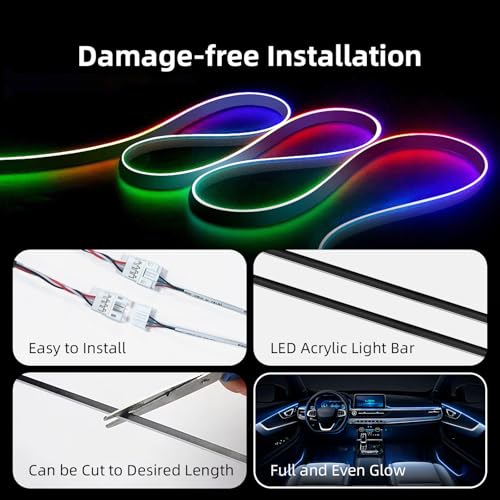 256 RGB Colors Car-Ambient-Lighting-Kit,Interior Car LED Strip Light Modes