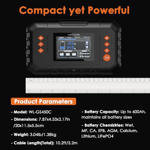 WAVLINK 35-Amp Smart Battery Charger, 6V/12V/24V Car Battery Charger - color: 35-AMP