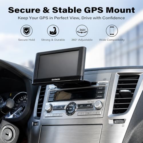 1Zero CD Slot Mount for Garmin GPS Navigator, 17mm Ball Mount Adapter