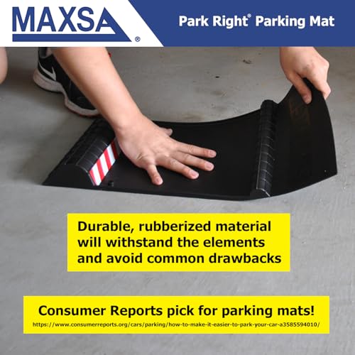 MAXSA 37356 Park Right Parking Mat for Perfect Garage Parking, Yellow - color: Yellow