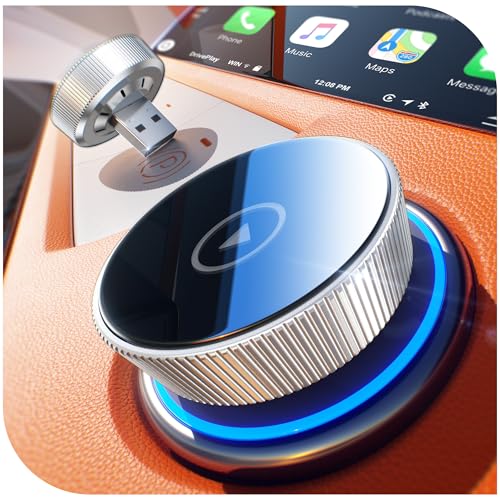 Wireless Carplay Adapter, 60% Smaller, 3X Auto-Connect, No Latency, Plug&Play, Bluetooth&WiFi, for Apple Carplay Wireless Adapter, Mini Dongle for iPhone 5~17 & 927+ Cars, USB A/C (Silver)
