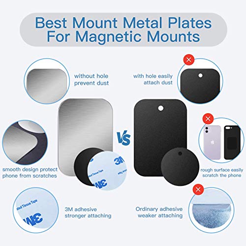 OWLKELA 10 Pcs Mount Metal Plate, Black and Silver - color: Black & Silver