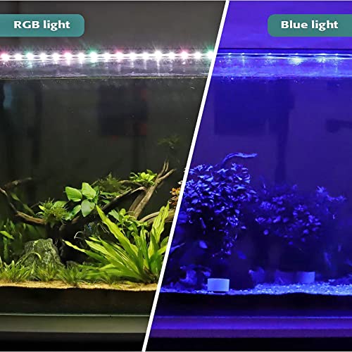 hygger 32W Full Spectrum Aquarium LED Light with 10 Levels of Brightness, White Blue Red Green LEDs,6H8H12H Timer,RGB Light for 46-54IN Freshwater Fish Tank, Aquatic Plants Tropical Ornamental Fish - size: 32W For 46~54inch TANK