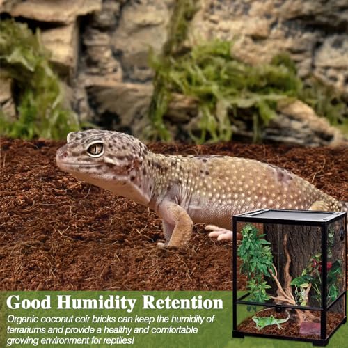 ZeeDix 10LBS Coconut Fiber Substrate, 100% Organic Coconut Husk Coco Coir Brick Terrarium Bedding for Reptiles, Tortoise, Bearded Dragon, Leopard Gecko, Snake, Hermit Crabs, Frogs, Tarantula - color: 1pcs-10lbs