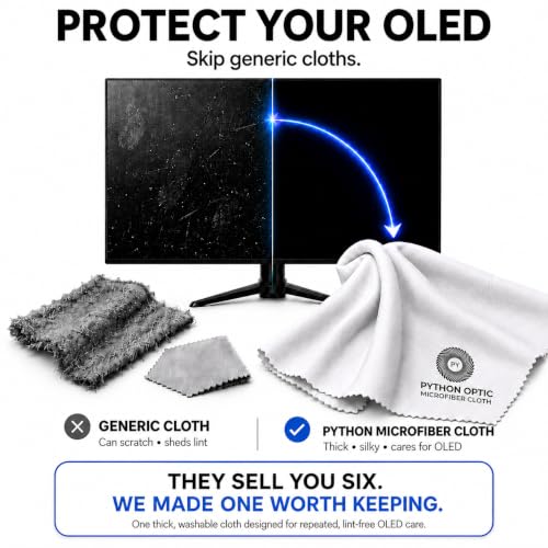 Premium OLED & QD-OLED Microfiber Cleaning Cloth, 12 x 16 in