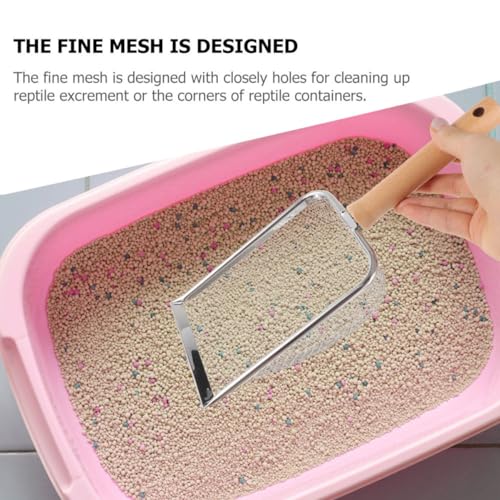 Happyyami Reptile Litter Scoop and Handle for Pet Waste Reptile Terrariums Sifting Litter for Tortoises Lizards and Animals