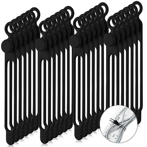 Nuanchu 40 Pcs Silicone Cable Ties, 7.1 Inch, Black - color: Black, size: 7.1 Inch