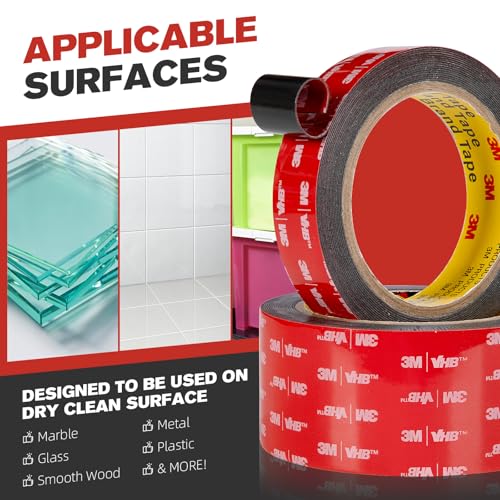 Double Sided Tape Heavy Duty 0.94" x 16.5 ft Mounting Tape VHB 5925 Black - color: Black, size: 0.94"×16.5ft