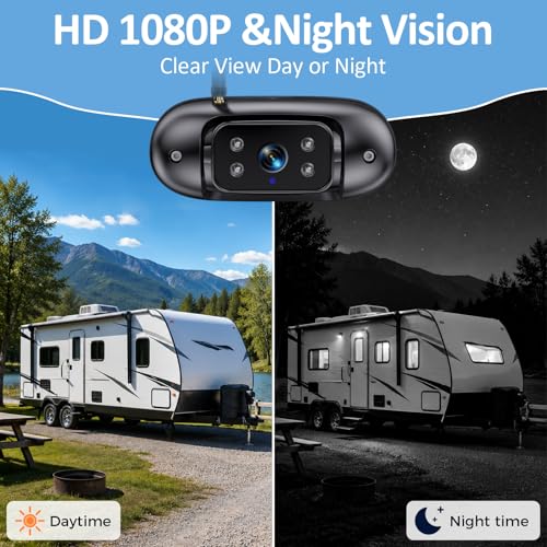 HD 1080P RV Backup Camera Wireless Easy Install: Plug-Play 7'' DVR Monitor - size: 7"+RV Camera for Furrion