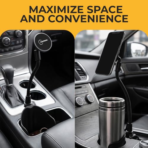 Car Mount Wireless Charger 15W - Magnetic Phone Holder - Zero Space & Secure - Auto Accessories Charger - Compatible with iPhone 17 Pro Max to 12 - Compatible with Android Devices