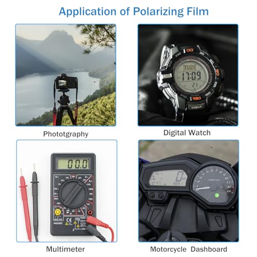 Polarized Film Sheets 3 PCS 7.8 x11.8inches/20x30cm Polarizer Linear Polarizing Filter Non-Adhesive for Educational Physics Photography Lighting