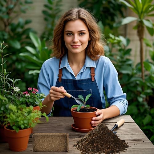 Cheardia 12 Packs High Nutrition Coconut Coir Brick, High Expansion Coconut Fiber Substrate with Low EC and PH Balance, Organic Coco Coir for Garden Soil Potting Flower Herbs Vegetables