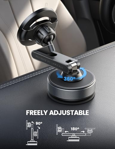 Lamicall Car Phone Holder Mount Ultra Nano Gel & 70+LBS Vacuum Suction Cup - color: Black