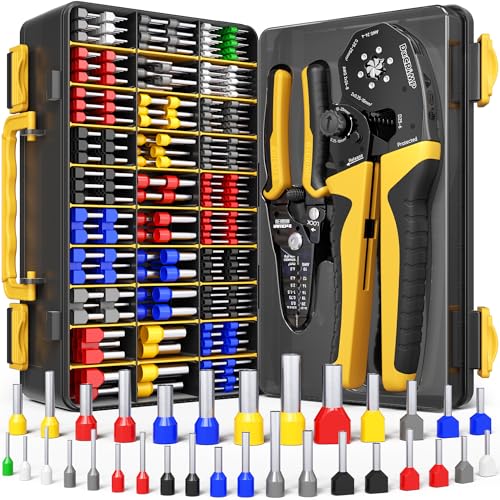 Hex Ferrule Crimping Tool Kit AWG 24-4 Wire Ferrules 32 Sizes