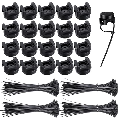 Molain 20Pcs Magnetic Zip Tie Mounts with 100Pcs Magnetics Cable Ties