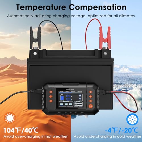 WAVLINK 280W Smart Battery Charger, 20A 6V/12V/24V Car Battery Charger - color: 20-amp