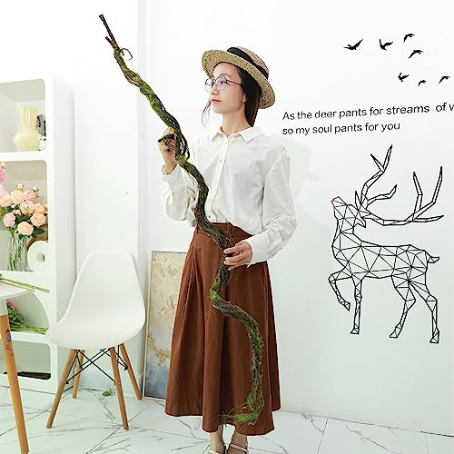 70.86" Fake Tree Branches Grapevine Moss Garland Wall Vines | Artificial Reptile Climbing Twigs Tree Trunk for Cherry Blossom Flowers Hanging Wedding Garden Halloween Outdoor Decoration - size: 5ft 11in