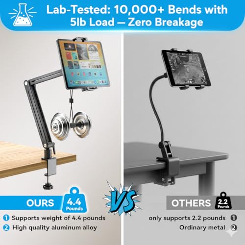 Portable Monitor Arm Mount Holder Screen Stand 18.5" 360° Rotating Base - size: up to 18.5"