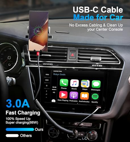 USB to USB C Cable Fast Charging 3ft, 2Pack Coiled USB C Charger Cable - color: Red, size: 3FT