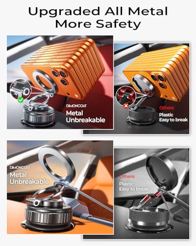 【Upgraded】All Metal for Magsafe Car Mount, Vacuum Magnetic Phone Holder - color: Black/1 Pack