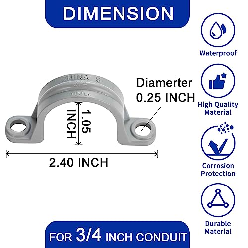(3/4" Conduit Parts 60 Pack) Yariwiz 3/4 PVC Electrical Conduit Fitting Plastic Liquid Tight Conduit Connector Kit, Include 20 Conduit Couplings, 20 Conduit 90 Degree Elbows and 20 Conduit Straps - style: 3/4" Part Kit-60 Pack