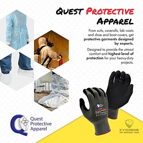 Quest Protective Apparel Cut Resistant Work Gloves (ANSI A1) – Lightweight Gloves for Gardening, DIY, Mechanical & General Handling – Breathable Grip Gloves for Men & Women – Small, Pack of 3 - size: Small, style: Pack of 3