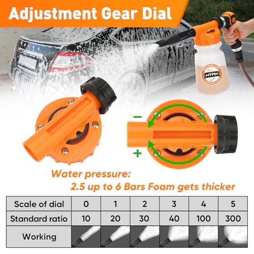 16 IN 1 Car Wash Foam Gun, Foam Cannon for Car Cleaning/Garden - color: Orange