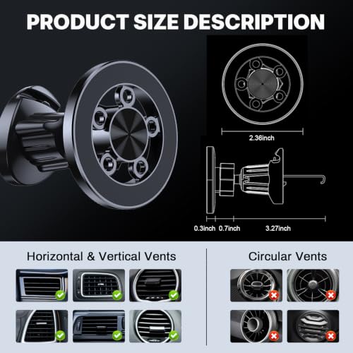Magnetic Car Phone Mount for MagSafe, Air Vent Holder