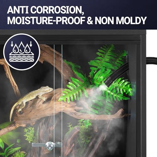 REPTI ZOO 20 Gallon PVC Reptile Tank, 30x12x12 inch Reptile Terrarium for Crested Gecko Frog Lizard Snake Turtle Hermit Crab, Leopard Gecko Enclosure with Sliding Door & Screen Ventilation - size: 30x12x12 inch
