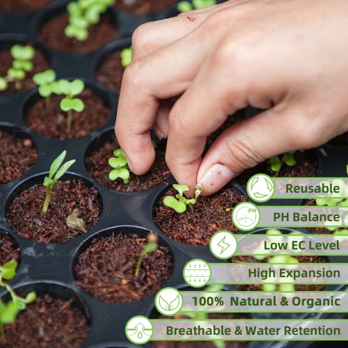 Coco Coir Brick for Plants, 8 Packs 100% Natural Organic Compressed Coconut Coir Fiber with Low EC & PH Balance, High Nutrition Coconut Soil Coco Fiber for Planting, Herbs - color: 8pack