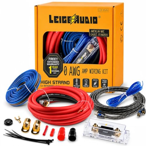 0 Gauge Amp Wiring Kit, 0 Zero AWG Amplifier Car Audio Amp Install Wire Kit - size: 0 Gauge