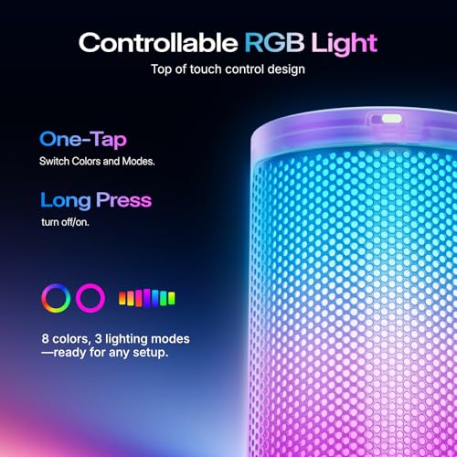 MAONO DGM20 USB Gaming Microphone for PC with Clear Voice & RGB Lighting - color: Purple