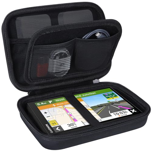 Lebakort Hard Case Compatible with 5-7 Inch Garmin RV 780/785 RV Cam 795 dezl OTR700/OTR710/OTR610/ DriveSmart 76/65/61/66/55/ Drive 51/52/53 Garmin GPS Navigator - size: for 5-7 inch GPS