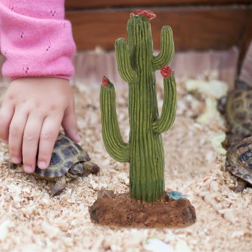 IMIKEYA Artificial Cactus Plant Small Terrarium Decor Resin Desert Diorama Project Fake Cactus for Sand Table Landscape Scene Reptile Habitat Decoration