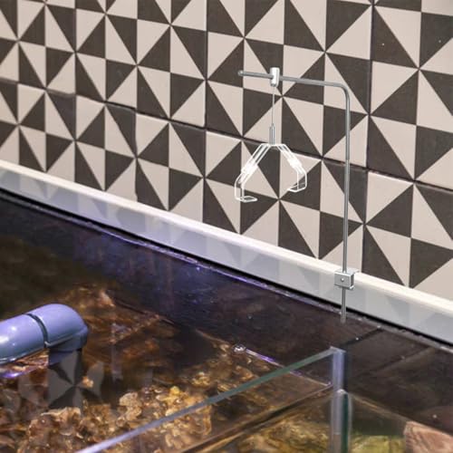 GANAZONO 2Pcs Adjustable Aquarium Lamp Clips for Reptile Terrarium Lighting Secure Glass Tank Holder Bracket with Precise Angle Adjustment
