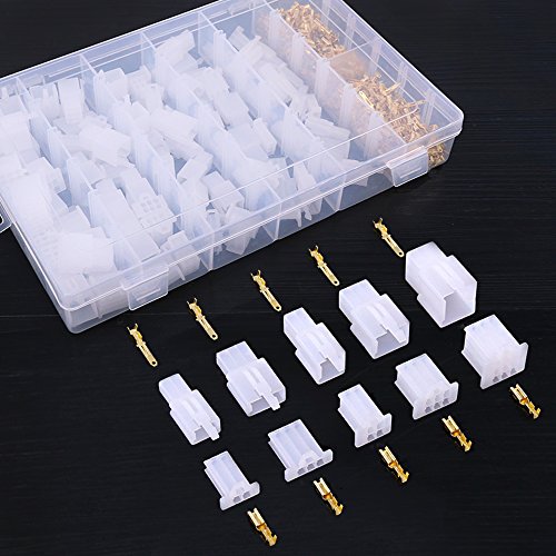 Glarks 580Pcs 2.8mm Pitch 2 3 4 6 9 Pin Wire Connectors Housing Terminal, Male & Female Plug Housing and Pin Header Crimp Wire Terminals Connector Assortment Kit for Motorcycle, Bike, Car, Boats