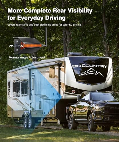 AUTO-VOX Wireless RV Backup Camera Bundle: Rear & Side Cameras with 7.2" HD Split-Screen Monitor and Flexible Bent Mount, Full Rear View Protection for RV, Travel Trailer, Motorhome, and Camper