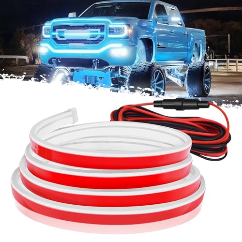 DIBMS 71" High Brightness Car Hood Gap LED Strip, Dynamic Car Ambient Light - color: Ice Blue